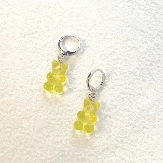 π Sweet Rainbow Bear Dangle Earrings π¬β¨ Cute Acrylic Drop Jewelry for Trendy Girls! π»π
