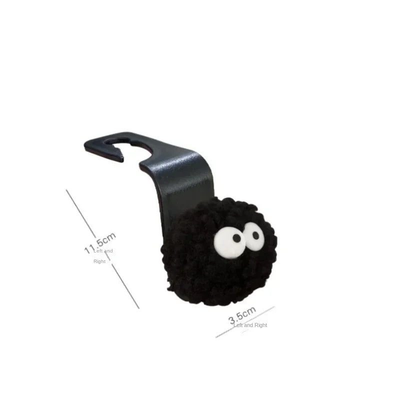 Kawaii Coal Ball Car Seat Back Hook π Cute Organizer for Food, Handbags & Clothes π Adorable Car Decor!