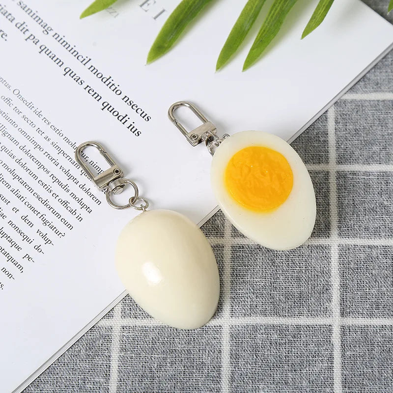 Kawaii Boiled Egg Keychain π³β¨ Adorable PVC Pendant for Bags & Backpacks - Cute Charm Gift!