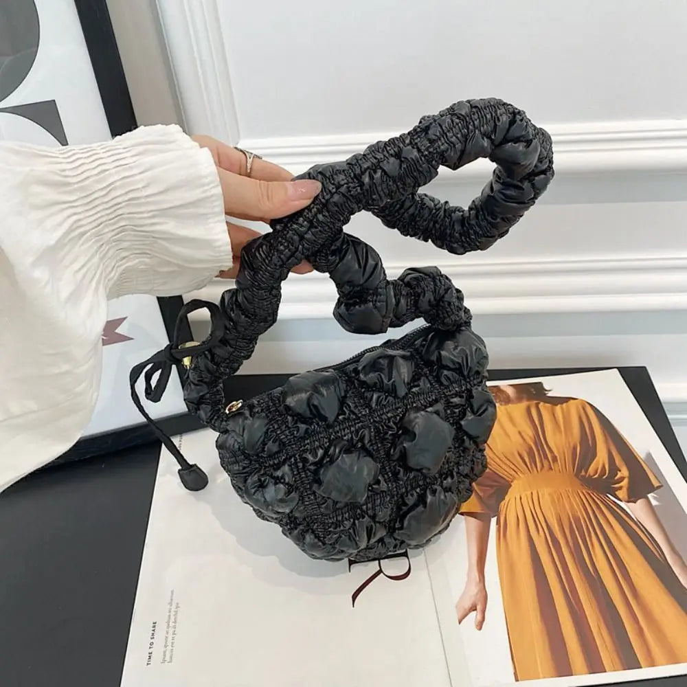 Kawaii Pleated Nylon Crossbody Bag πβ¨ | Lightweight Luxury Shoulder Tote for Chic Women ππ