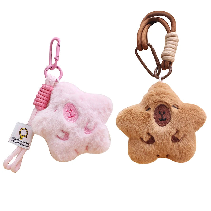 Kawaii Capybara Squeaky Plush Keychain πΎβ¨ Cute Cartoon Animal Bag Charm for Couples & Kids ππ