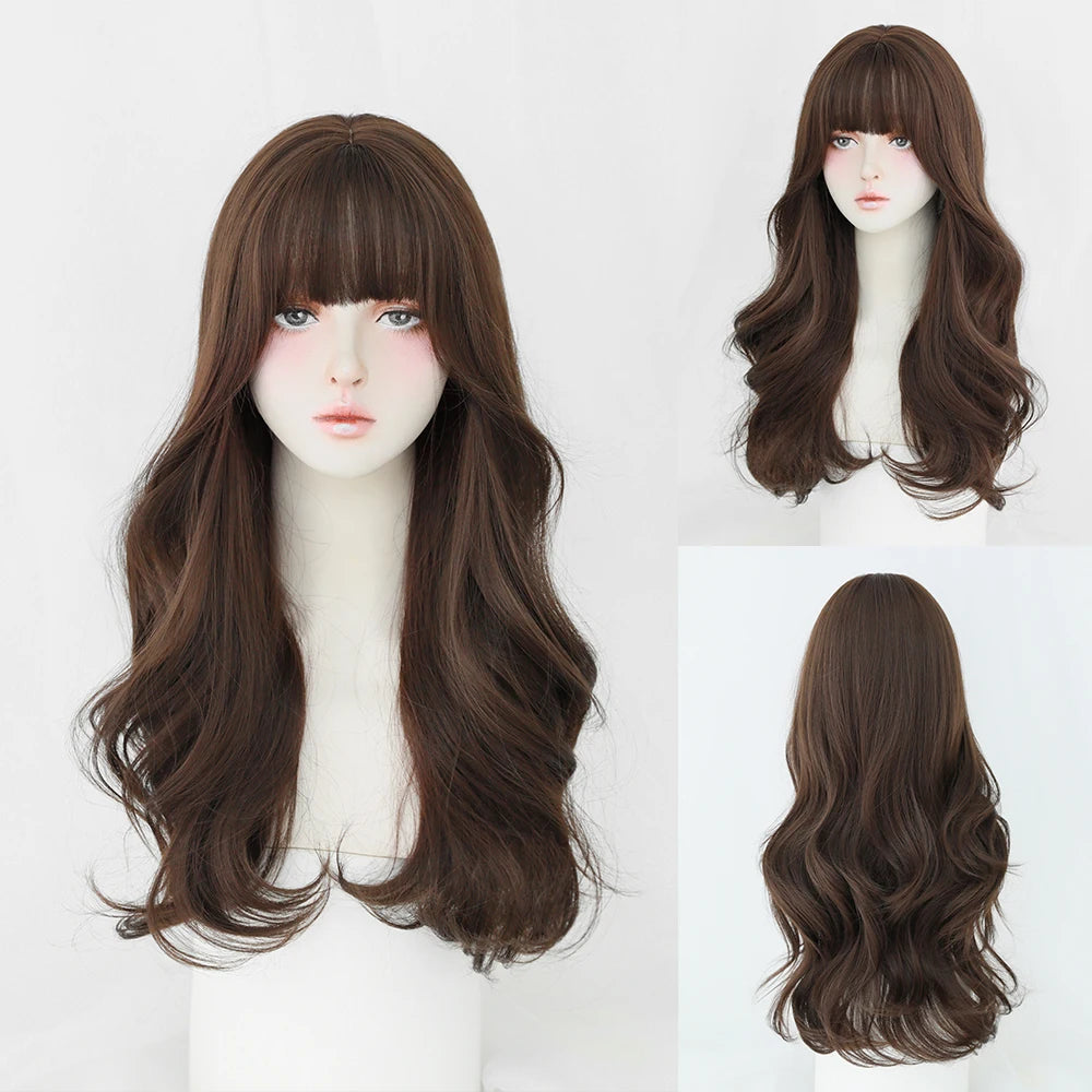 Kawaii Blonde Cosplay Wig πβ¨ | Wavy Synthetic Hair with Bangs for Daily & Party Looks π