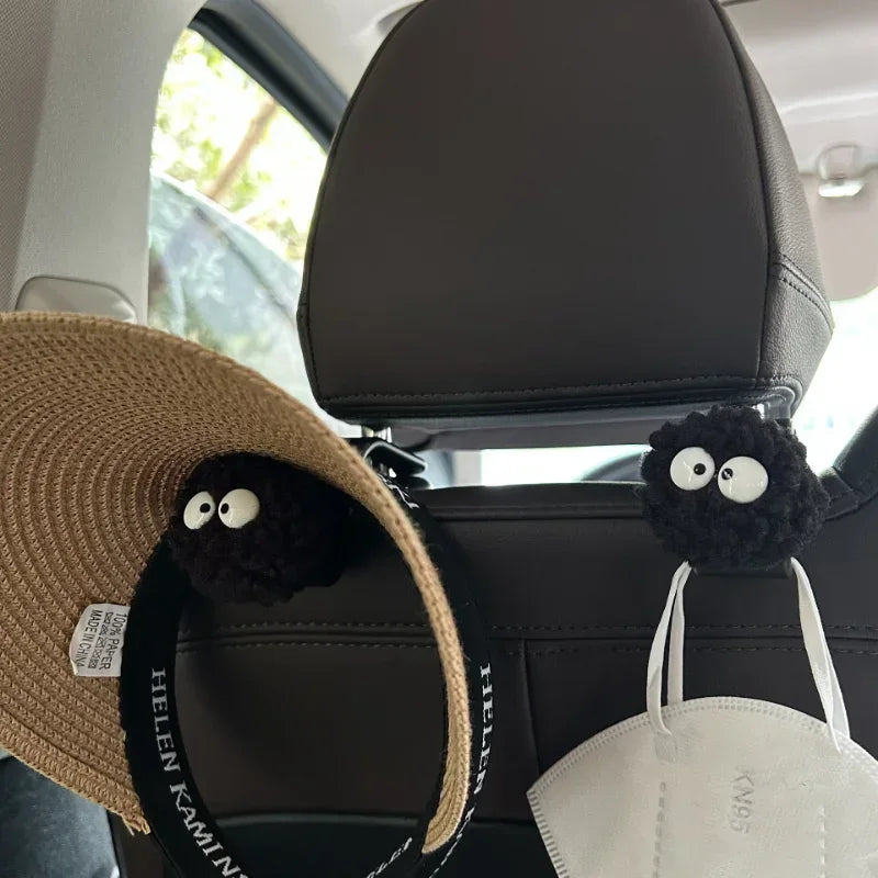 Kawaii Coal Ball Car Seat Back Hook π Cute Organizer for Food, Handbags & Clothes π Adorable Car Decor!