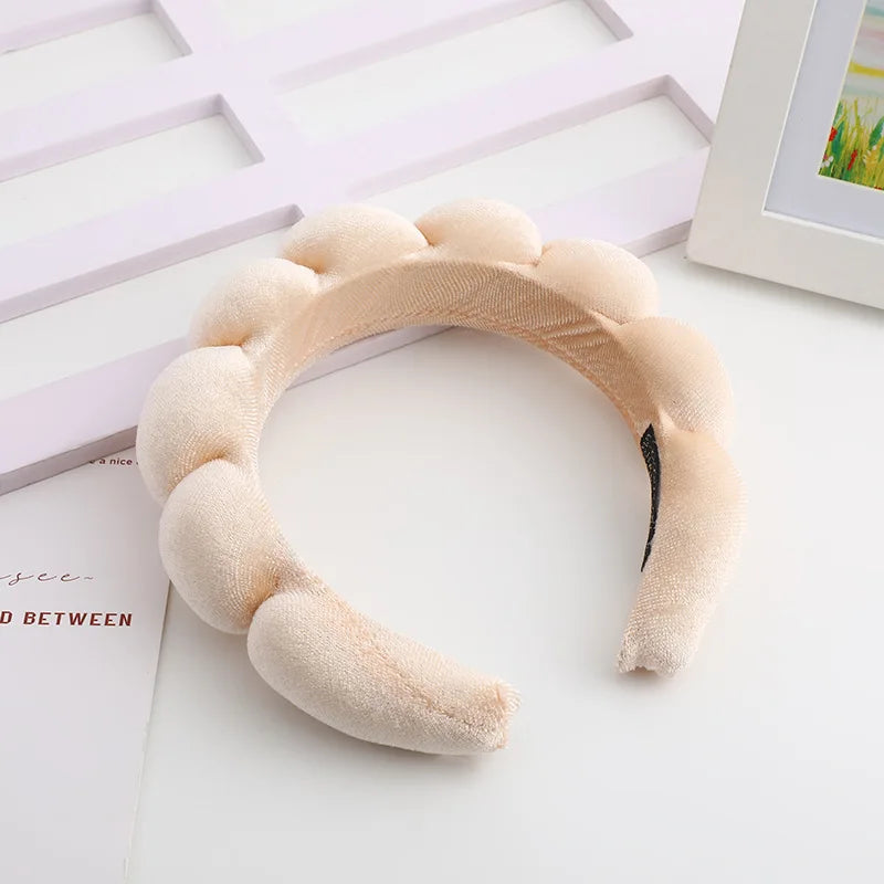 Kawaii Velvet Padded Hair Band 🐰✨| Retro Puffy Headbands for Cute Makeup Looks 🎀 | Stylish Hair Accessories for Women 🌸