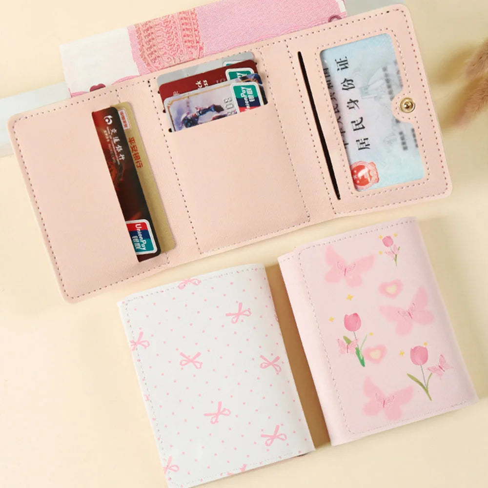Adorable Bow & Floral Wallet πΈπ - Sweet Pink Purse for Girls, Perfect for Travel & Everyday Use! πΌβ¨
