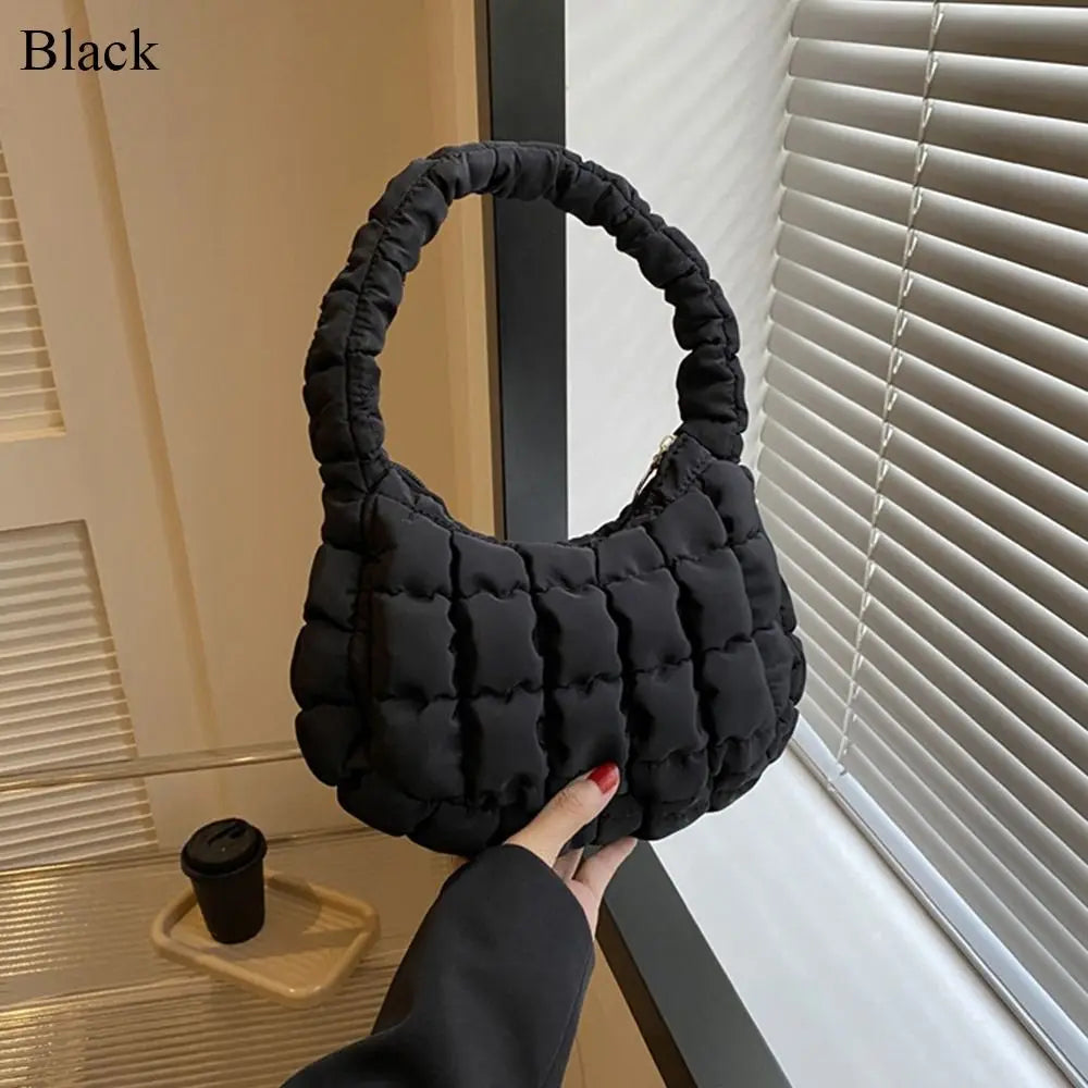 Kawaii Quilted Plaid Shoulder Bag πβ¨ | Lightweight & Cute Underarm Tote for Girls ππ