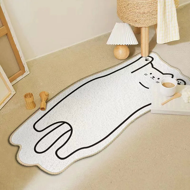 Kawaii Irregular Cartoon Animal Plush Cashmere Rug πΎβ¨ - Cozy Floor Mat for Living Room, Bedroom, & Kids' Playroom! πποΈ