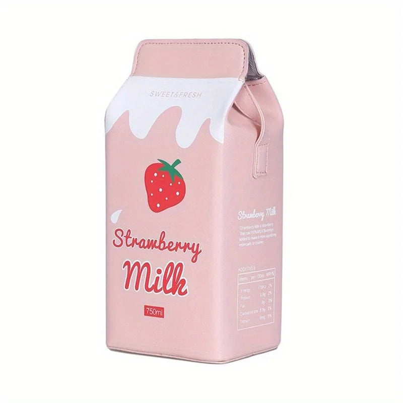 Kawaii Fruit Print Satchel ππ | Cute Cartoon Strawberry & Banana Milk Bag for Girls πβ¨
