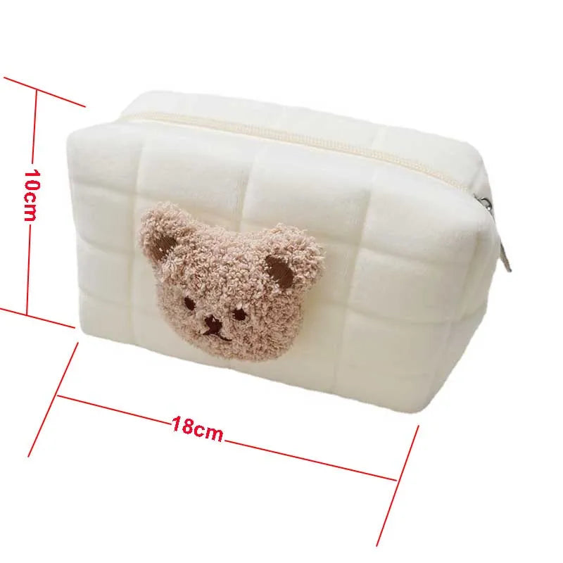Kawaii Bear Baby Toiletry Bag π»β¨ - Cute Cotton Makeup & Diaper Organizer for Moms! πΌπ