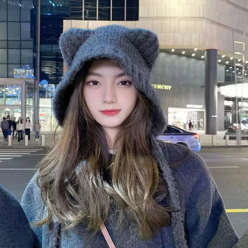 Kawaii Bear Earmuff Hat π»βοΈ | Adorable Knit Winter Beanie for Women | Cozy & Stylish Cold Weather Headgear