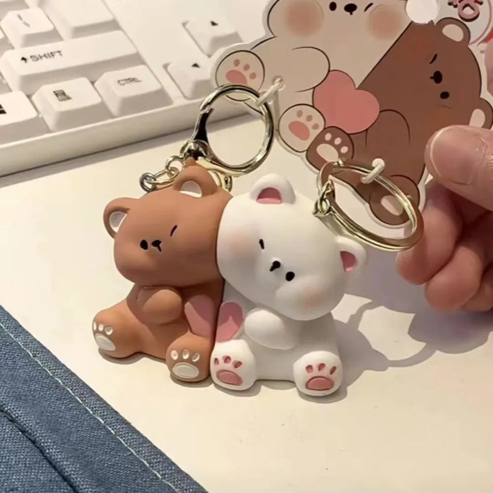 π Adorable Bear Love Duo π»π Magnetic Keychain Set - Cute Cartoon Charm for Bags & Gifts! - Pixie Quill