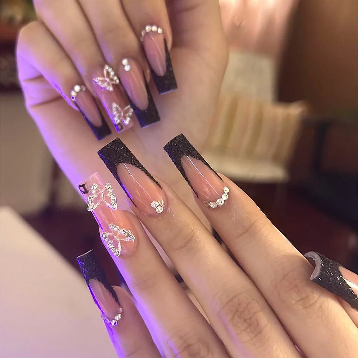 Kawaii Pink Bow Ballet Coffin Press-On Nails πβ¨ - 24 Pcs Full Cover Magic!