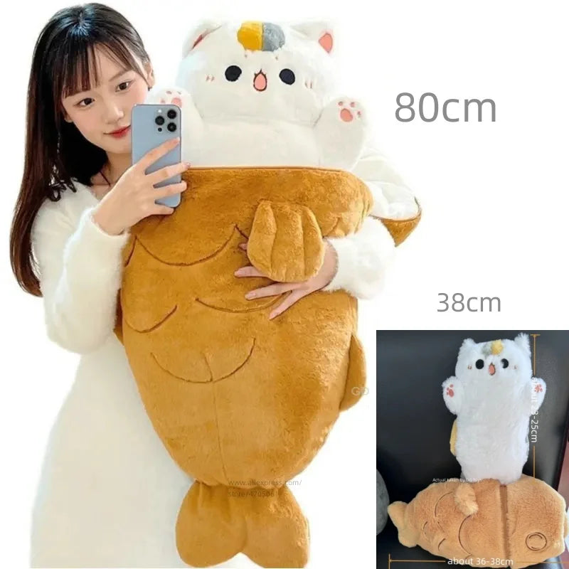 Taiyaki Cat Cuddle Buddy πΎπ - Snuggled in a Cozy Cushion Bag! ποΈβ¨