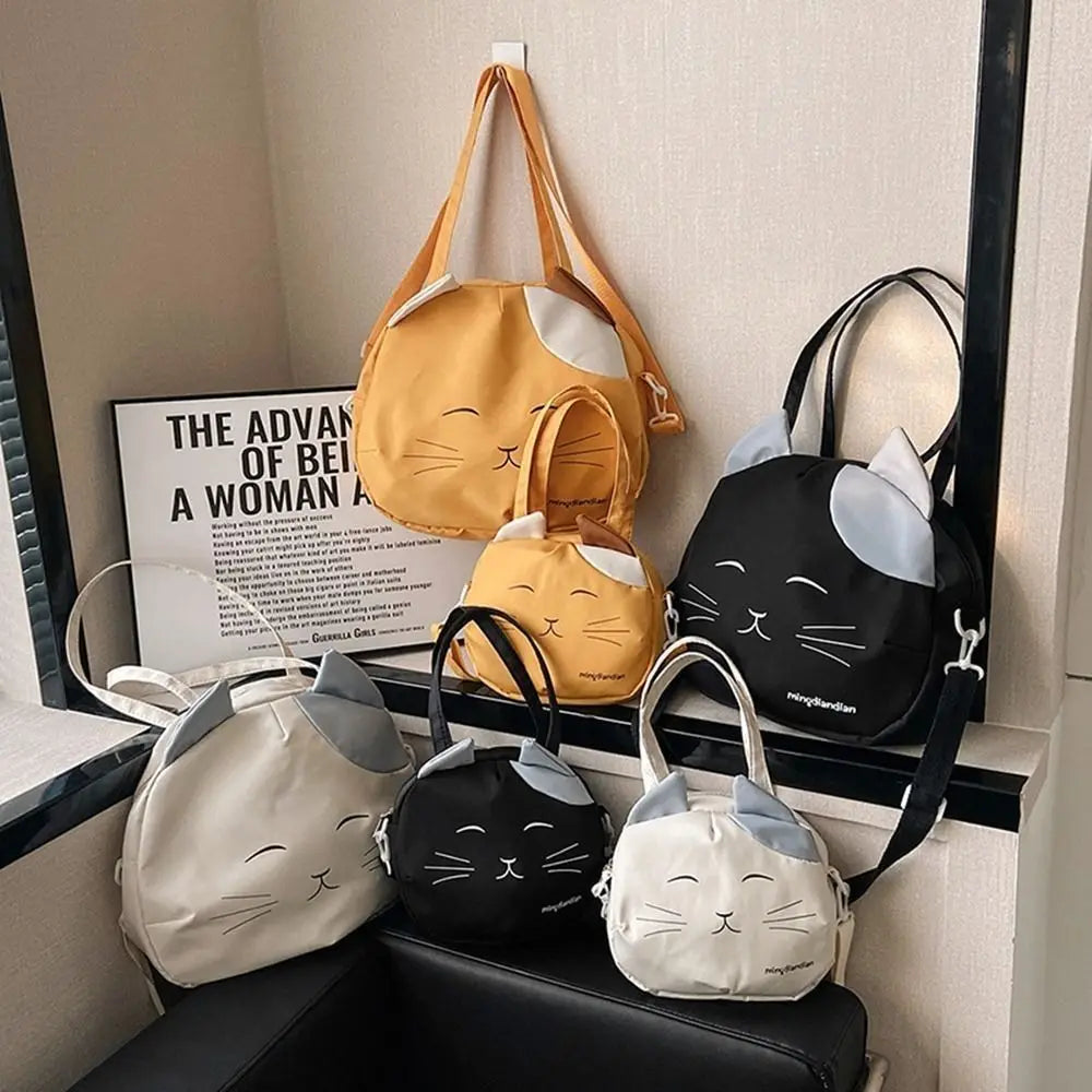 πΎ Purr-fectly Stylish Cat Print Nylon Messenger Bag π±β¨ - Fun & Functional Crossbody for Trendy Students! ππ - Pixie Quill