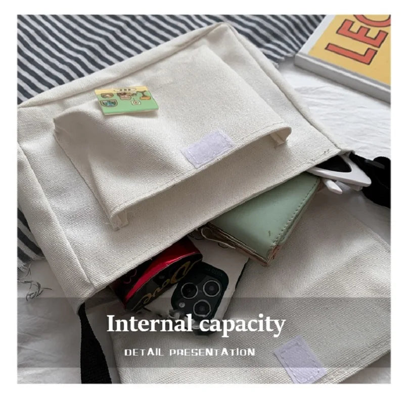 Charming Kawaii Canvas Crossbody Bag πβ¨ - Harajuku Style for Trendy Girls πΈπ