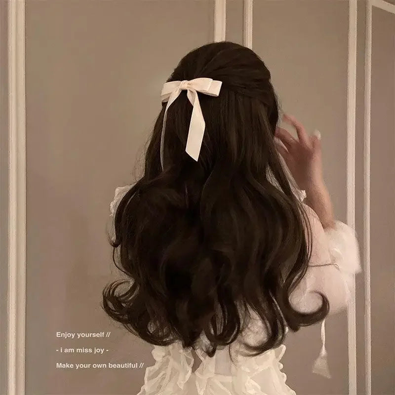 Kawaii Chic Bow Hairpin π | Adorable Black & White Ribbon Clips for Trendy Women π©βπ€ | Cute Hair Accessories π
