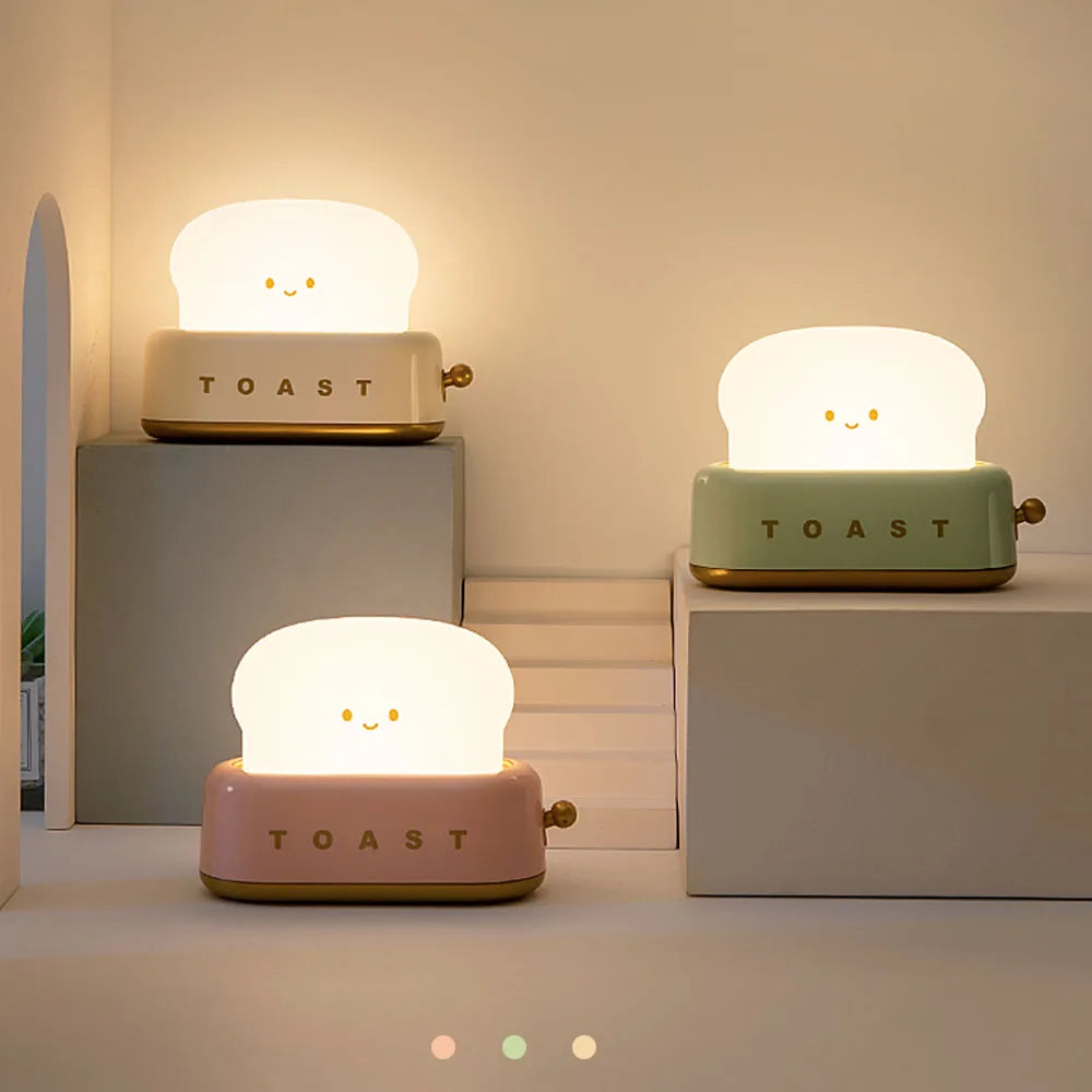 π Adorable Toasty LED Night Light | Fun Bread Table Lamp with Timer πβ¨ - Pixie Quill