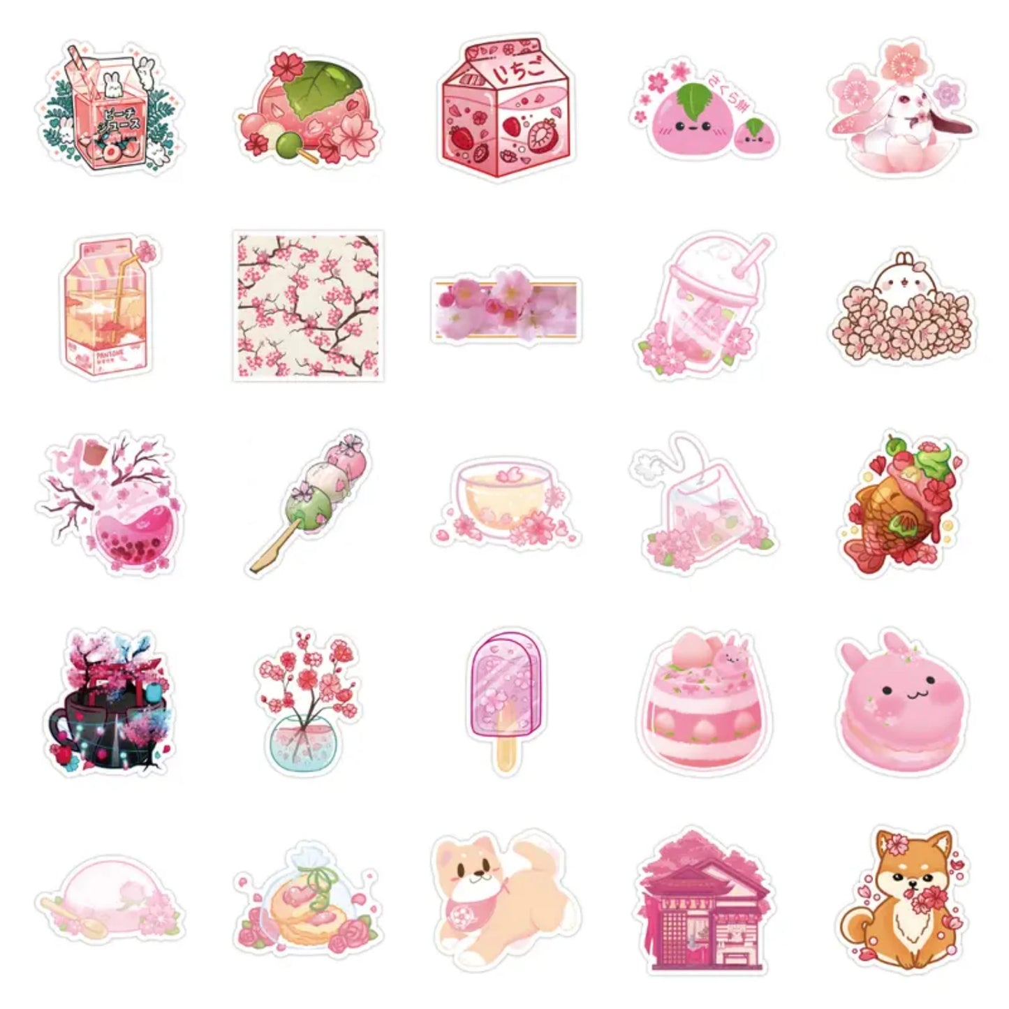 Kawaii Cherry Blossom Sticker Wonderland πΈβ¨ | 100 Waterproof Decals for Personalization!