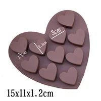 Valentine Cute Heart Silicone Mold Set 6 Cavities For Chocolate Candy And Soap๐ฌ๐