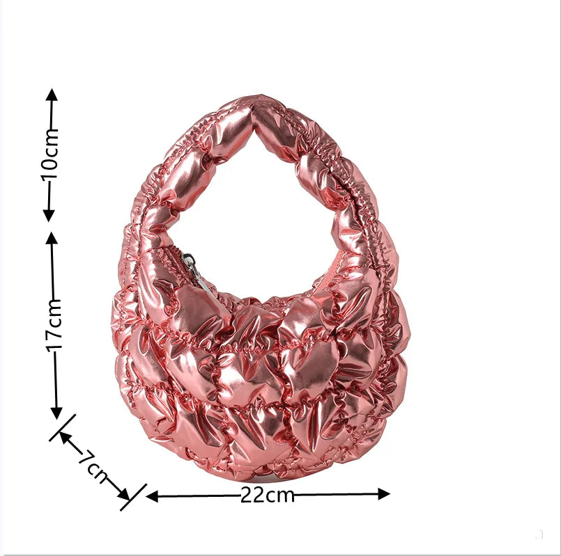Kawaii Pleated Cloud Mini Handbag πβ¨ | Adorable Soft Nylon Tote Bag for Trendy Women ππ