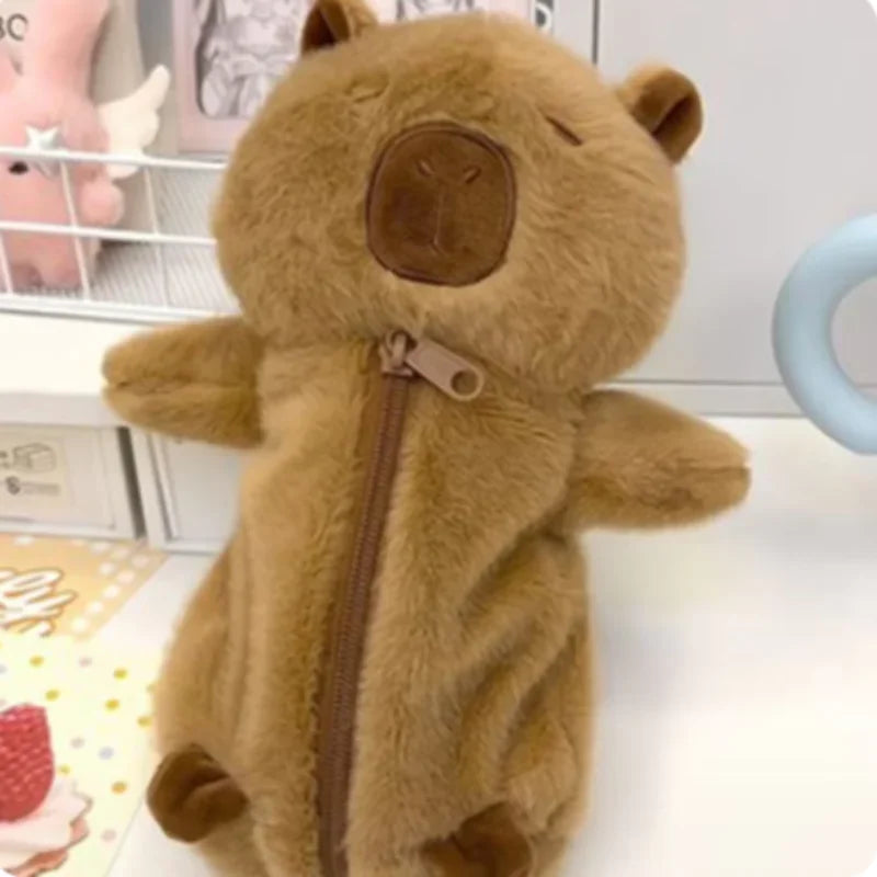 Cute Capybara Plush Pencil Pouch π¦β¨ - Adorable Zipper Bag for School & Office Supplies! πβοΈ