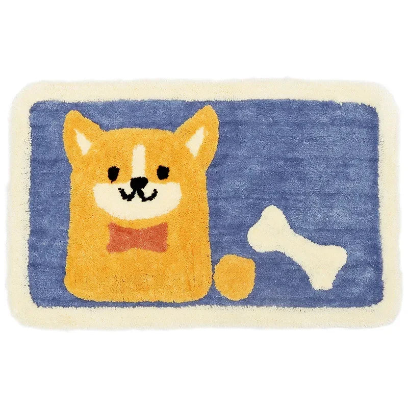 Kawaii Frog & Bear Plush Bath Mat πΈπ§Έ | Non-Slip, Ultra-Absorbent Bathroom Rug for Cozy Decor! πβ¨