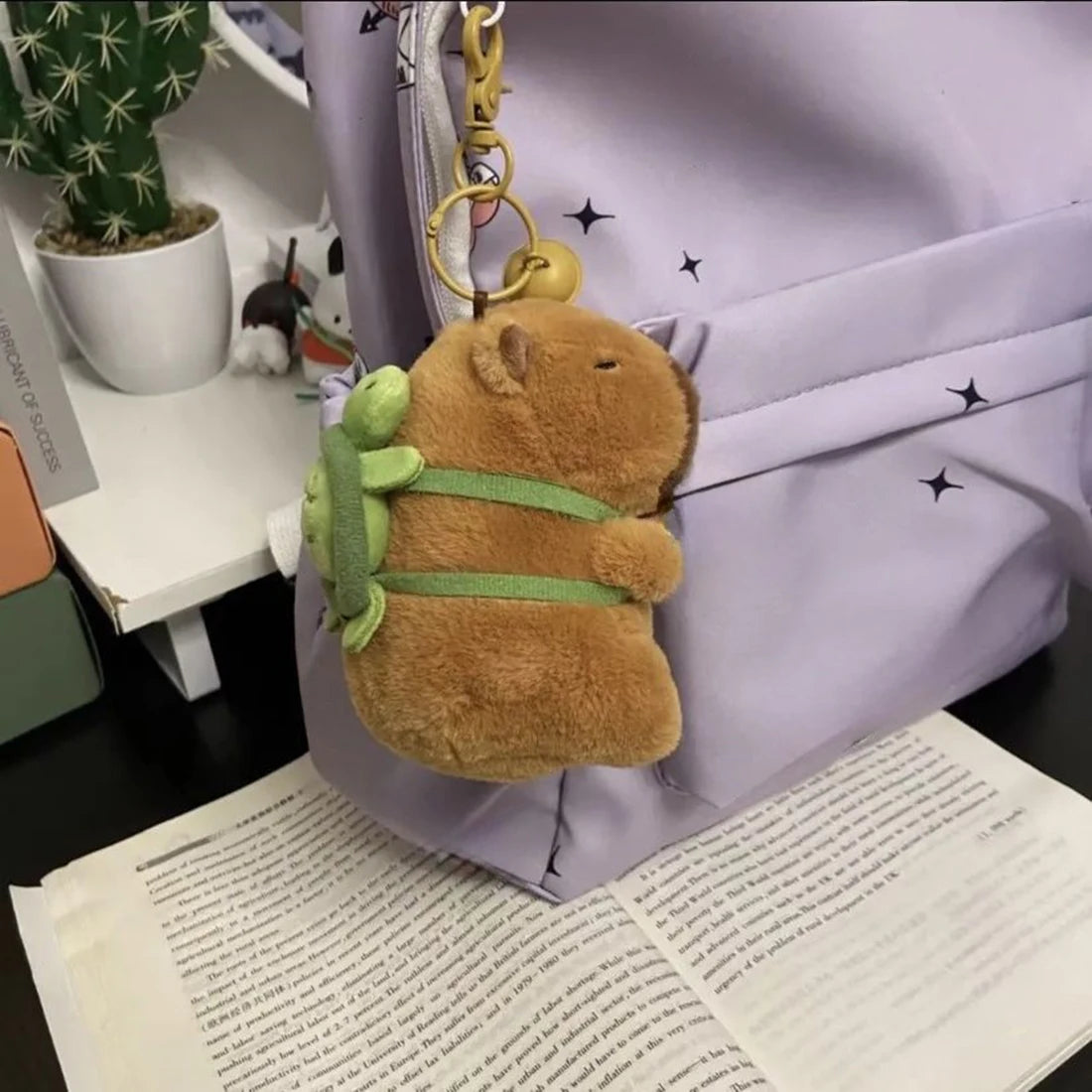 Kawaii Capybara Plush Keychain πΎ | Adorable Fluffy Bag Pendant π | Perfect Gift for Kids & Party Fun π