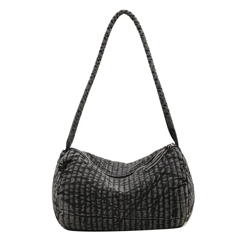 Kawaii Denim Crossbody Bag π | Stylish Zipper Shoulder Bag for Women πβ¨ | High Capacity & Soft Design! π