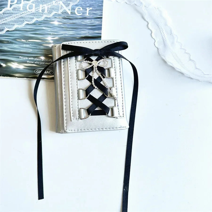 Kawaii Bow Mini Wallet for Women πβ¨ | Cute PU Leather Coin Purse in Y2K Style π | Adorable Casual Accessory π
