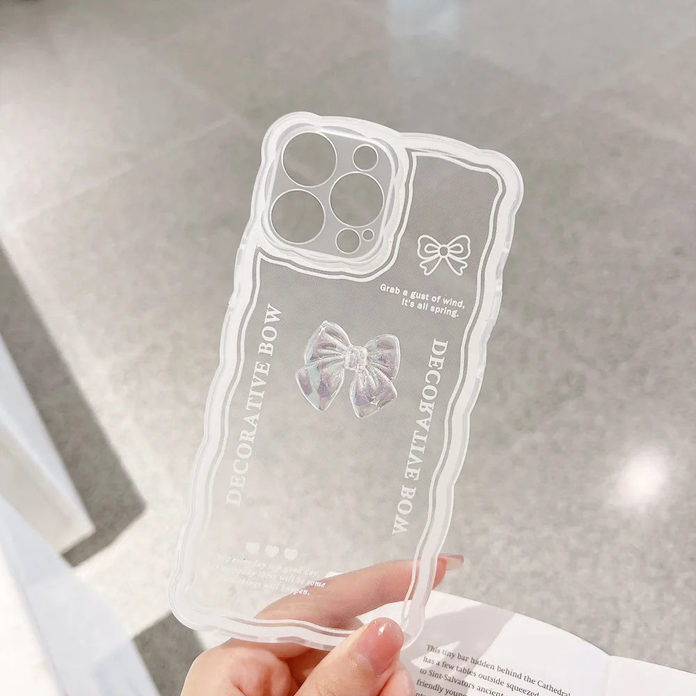 πΈ Adorable Butterfly Bow 3D Love Bracelet Phone Case for iPhone 11/12/13/14/15 β Cute & Clear TPU Back Cover! π¦β¨