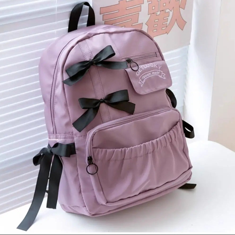 Kawaii Bow Backpack π | Adorable High-Capacity Bag for School Girls πΈβ¨