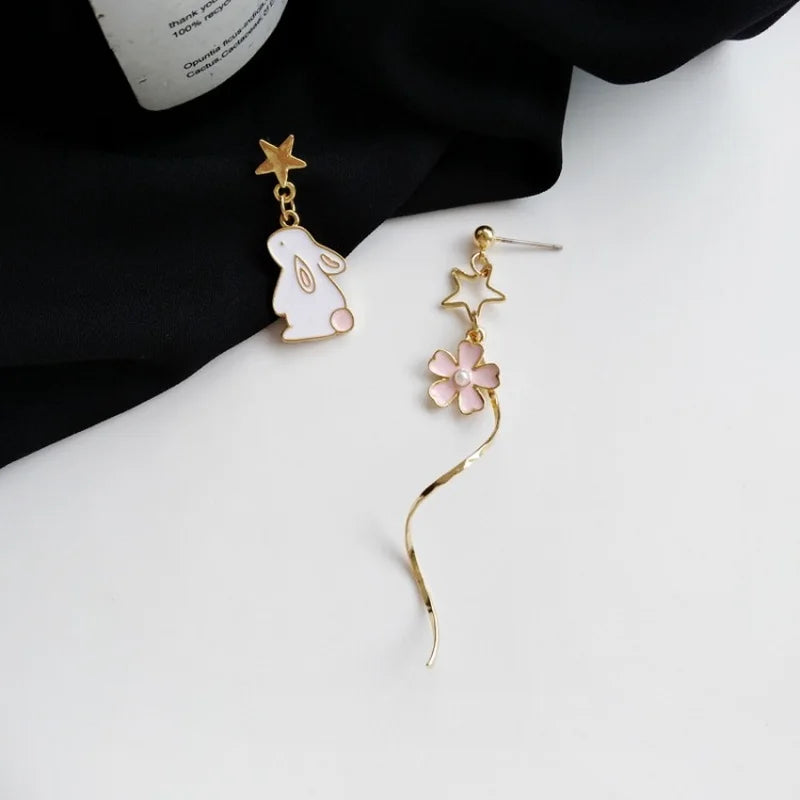 πΈβ¨ Adorable Cat & Cherry Blossom Dangle Earrings for Playful Souls! πΎπ