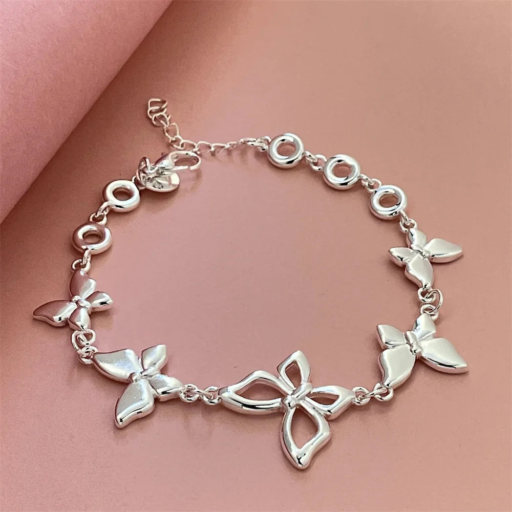 Kawaii 925 Sterling Silver Butterfly Bracelet π¦β¨ | Adorable Women's Engagement Jewelry Gift