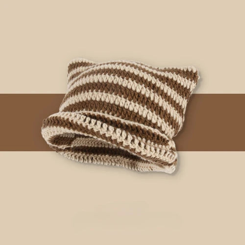 Kawaii Striped Devil Beanie π | Cute Cat Ear Knit Hat for Women πΎ | Cozy Winter Crochet Cap βοΈ