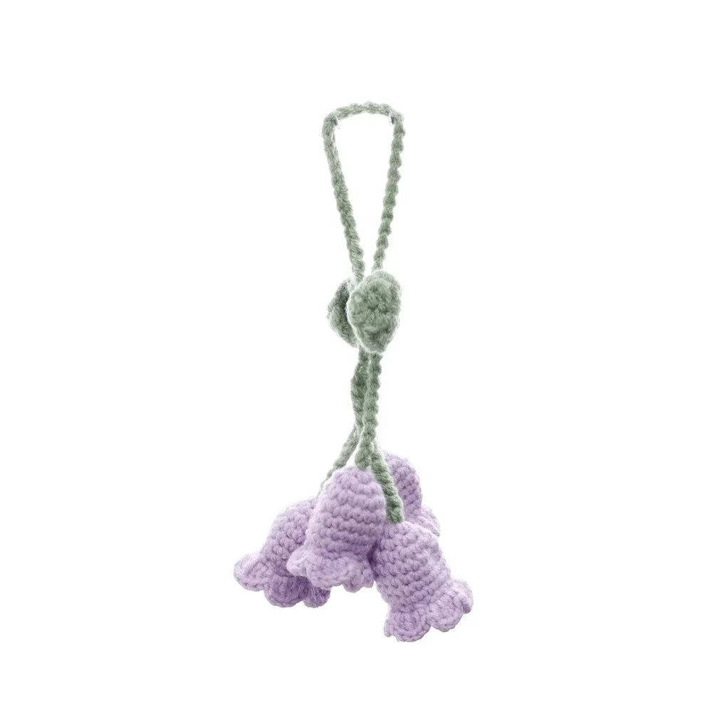 Whimsical Knitted Flower Keychain Charms Wool Leaf Pendants For Bags 🌸🧶
