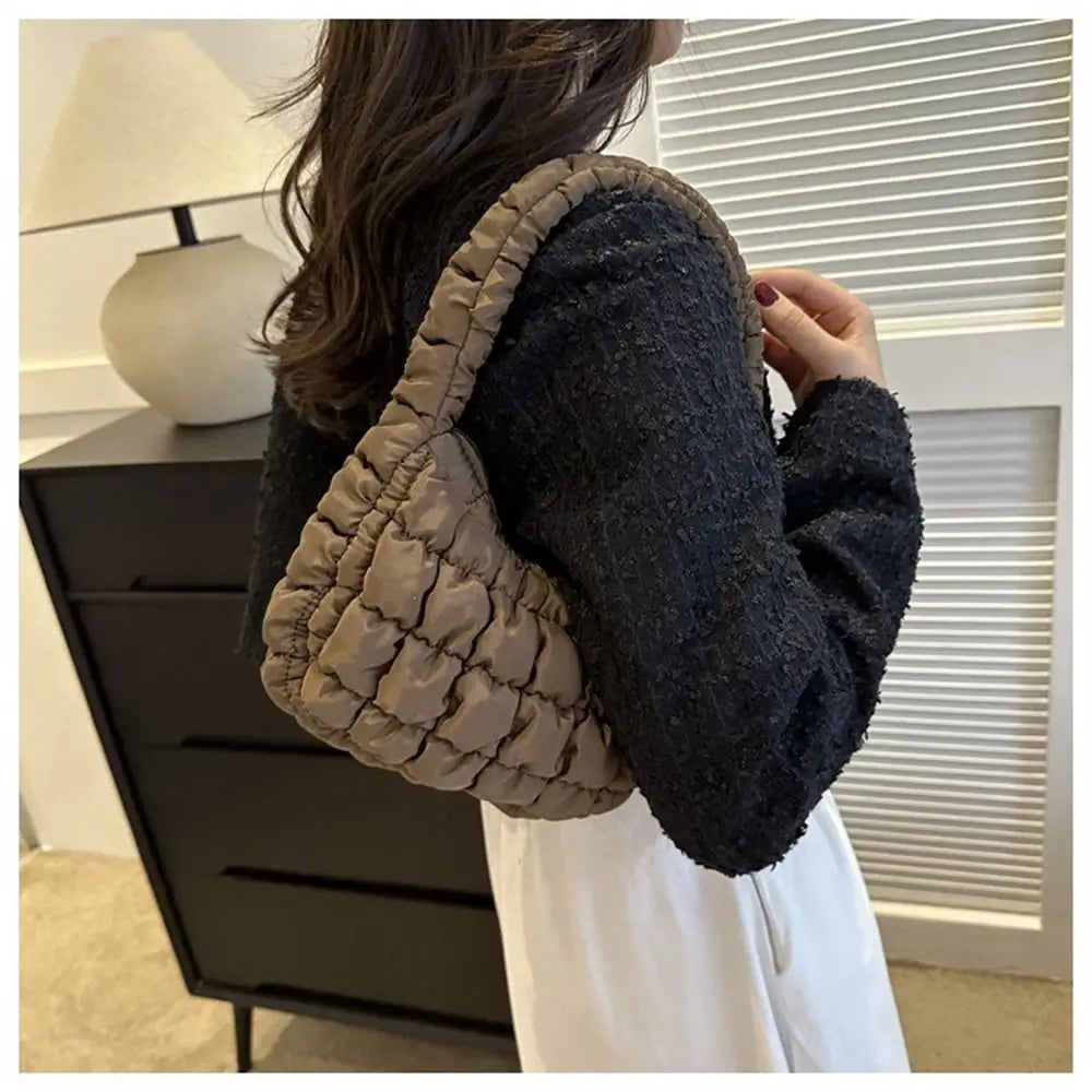 Kawaii Quilted Plaid Shoulder Bag πβ¨ | Lightweight & Cute Underarm Tote for Girls ππ