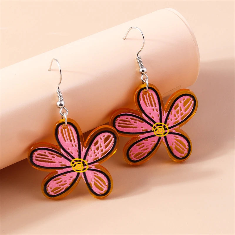 Kawaii Handmade Sunflower Drop Earrings ๐ผโจ | Cute Knitted Dangle Hooks for Party & Holiday Gifts ๐๐