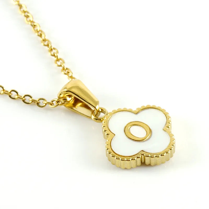 Charming Kawaii Stainless Steel Initial Necklace for Her 🌸✨ | Cute White Chain Jewelry - Perfect Valentine’s Day Gift! 💖
