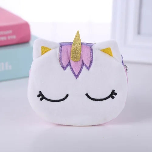 πΌ Adorable Plush Cartoon Animal Coin Purse - Mini Zipper Wallet for Girls & USB Cable Bag! π°β¨