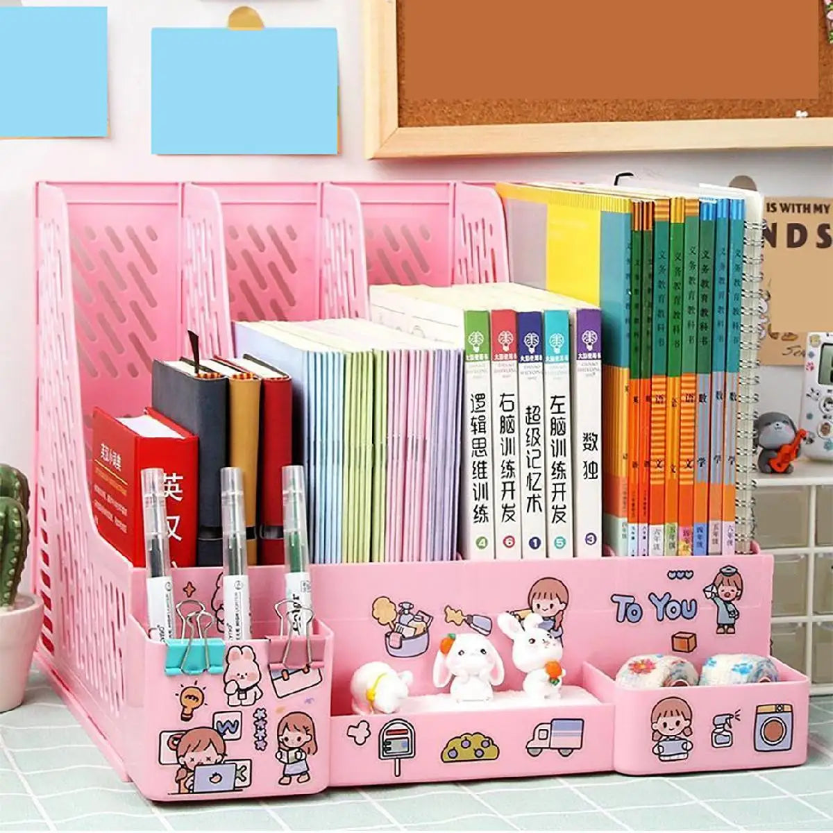 Kawaii Multi-Color Desktop File Organizer ππβ¨