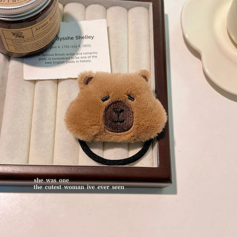 Kawaii Capybara Plush Hair Band πΎβ¨ Sweet Skull Top Headband for Fun Wash Face & Stylish Hairstyles! ππ