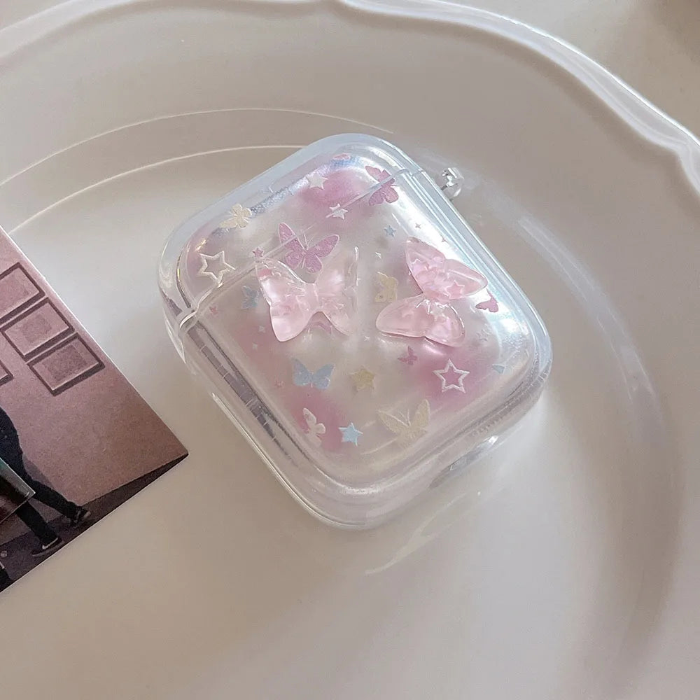 Charming 3D Butterfly AirPods Case 🦋✨ with Keychain - Cute & Soft Silicone Cover for Pro 2, 1, 2, 3! 🎧💕 - Pixie Quill