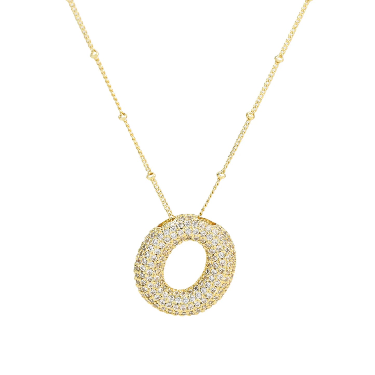 Kawaii CZ Zircon Balloon Initial Necklaces πβ¨ A-Z Alphabet Bubble Letter Pendants for Trendy Women π Fashion Jewelry