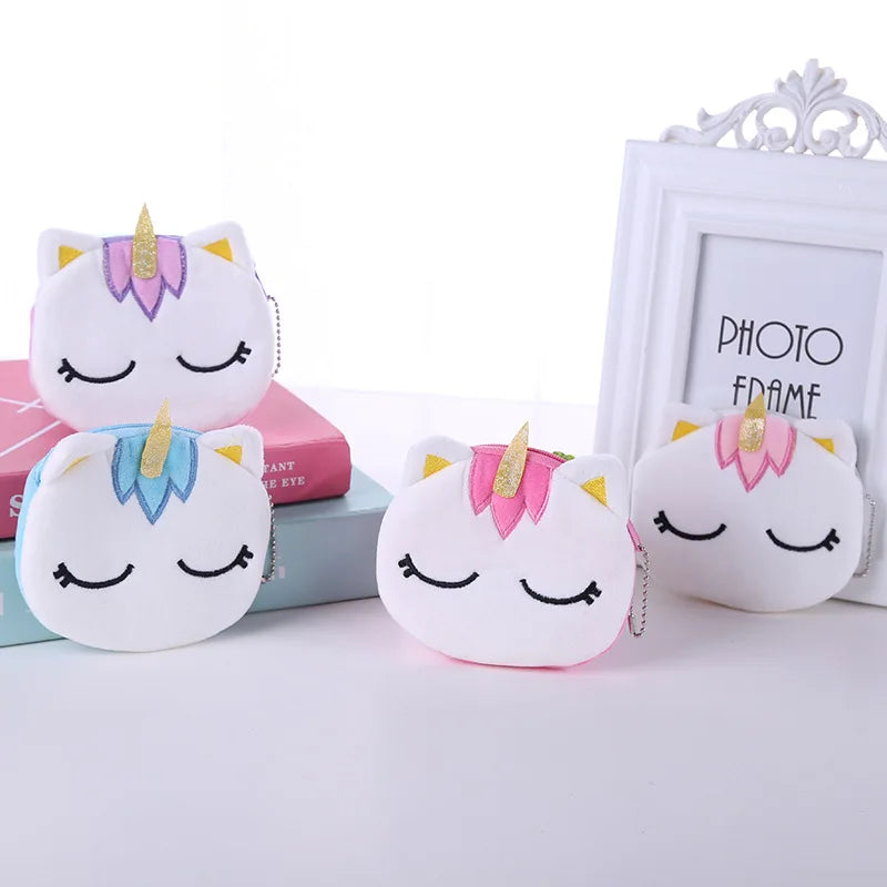πΌ Adorable Plush Cartoon Animal Coin Purse - Mini Zipper Wallet for Girls & USB Cable Bag! π°β¨