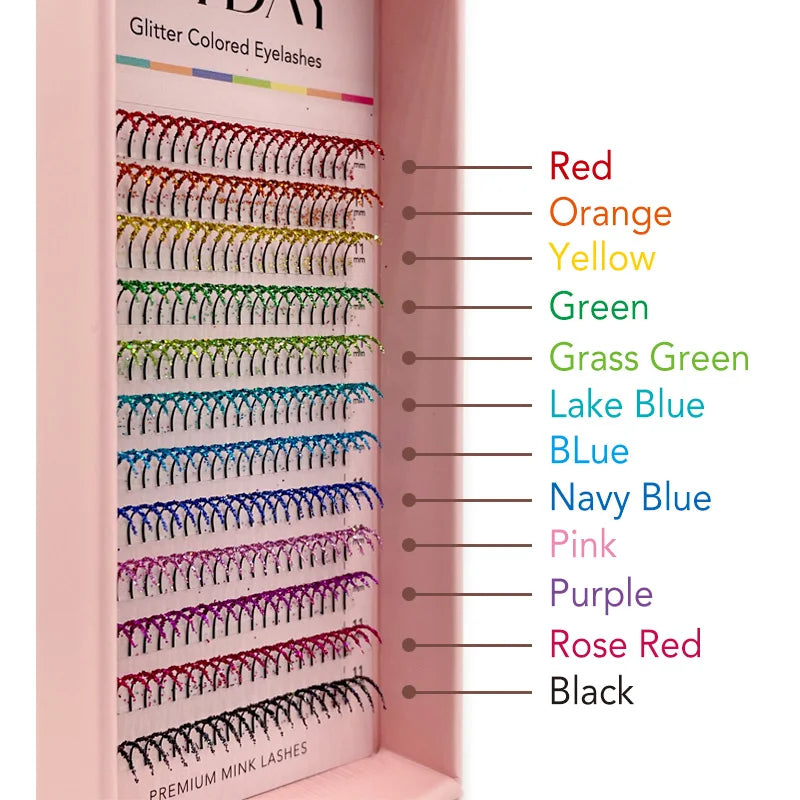 β¨ Kawaii Glittery Volume Lashes π - Premade Russian Fans for Spooky Glam! π