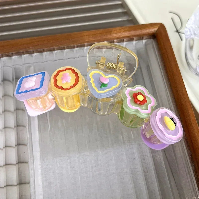 β¨ Sweet & Colorful Hair Claw Clips for Trendy Girls ππ