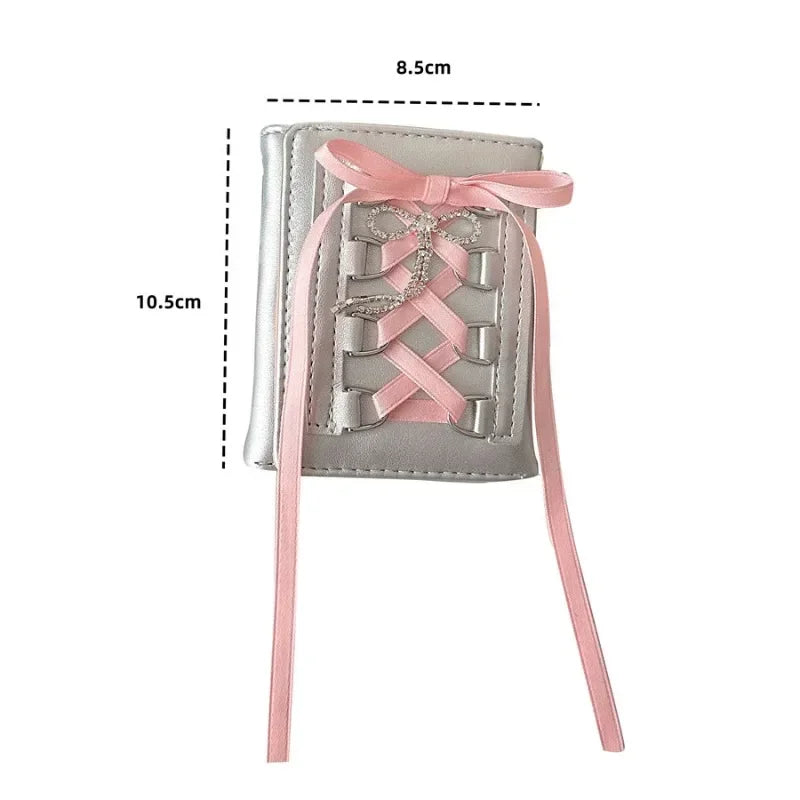 Kawaii Bow Mini Wallet for Women πβ¨ | Cute PU Leather Coin Purse in Y2K Style π | Adorable Casual Accessory π