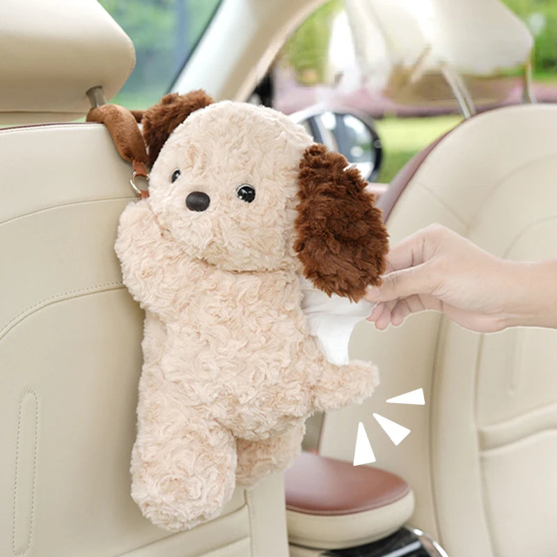 Kawaii Plush Car Tissue Holder 🐻✨ | Cute Hanging Tissue Case for Your Vehicle 🚗💖