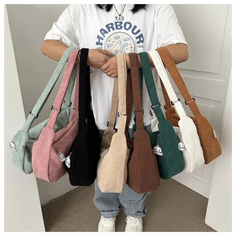 Charming Corduroy Cutie πβ¨ - Adorable Shoulder Bag for Trendy Girls! ππ - Pixie Quill