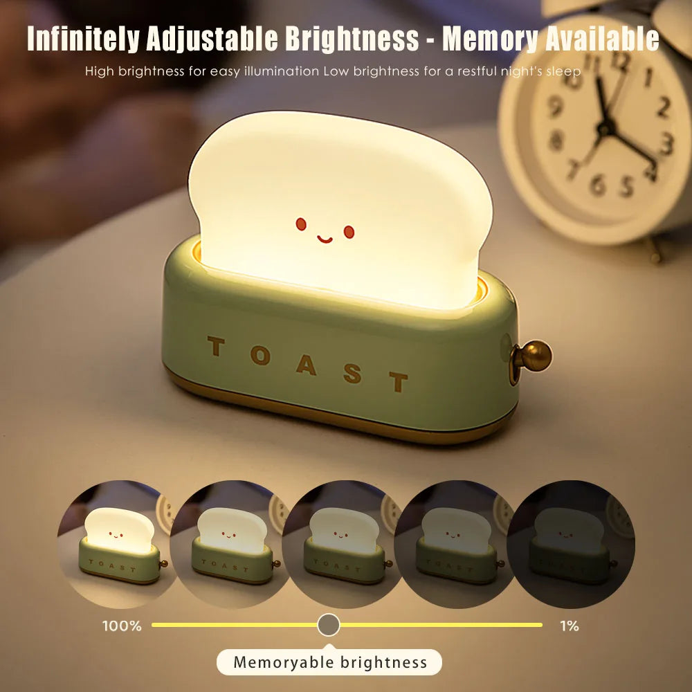 π Adorable Toasty LED Night Light | Fun Bread Table Lamp with Timer πβ¨ - Pixie Quill